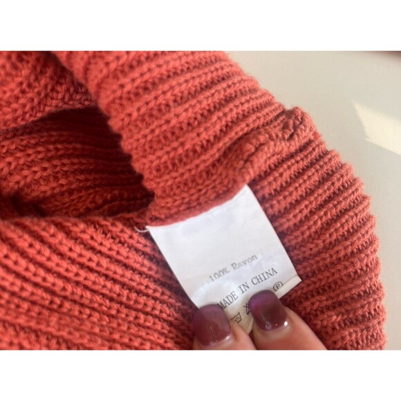Prinbara Orange Mock Neck Sweater Womens Medium - Picture 8 of 8